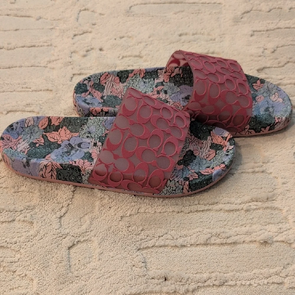 Coach Udele Sport Slide, Pink Signature Floral - Picture 4 of 5